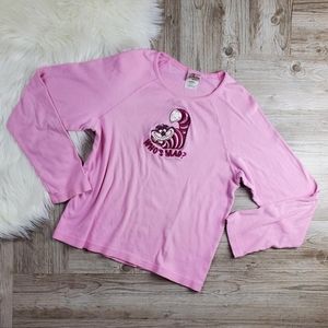 Vintage Cheshire cat pink long-sleeve